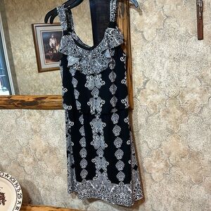 White House black market camisole, black-and-white paisley dress